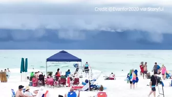 VIDEO: Dark storm clouds rolling in on Florida beach