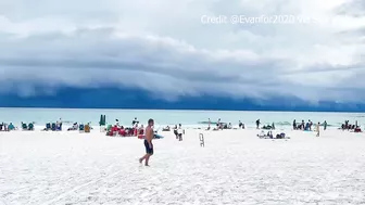 VIDEO: Dark storm clouds rolling in on Florida beach