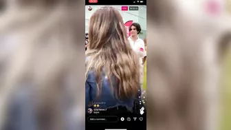 Ekin Su and Davide greeting fans at the airport on Instagram live after love island