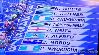 Elaine Thompson-Herah wins the 100m final. Commonwealth games 2022.