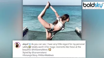 Alaya Furniturewala का Maldives में Bikini पहन Hot Yoga Pose Video Viral | Boldsky *Entertainment