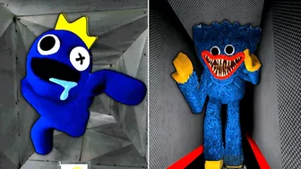 Roblox Rainbow Friends Blue Chase Vs Huggy Wuggy Chase Scene Comparison Battle