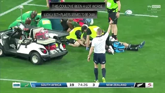 Kurt-Lee Arendse HORRIFIC Aerial Challenge On Beauden Barrett | South Africa vs All Blacks 2022