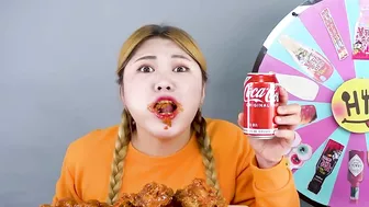 Spicy Fried Chicken Mukbang and Sauce Challenge by HIU 하이유