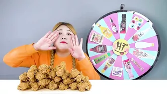 Spicy Fried Chicken Mukbang and Sauce Challenge by HIU 하이유