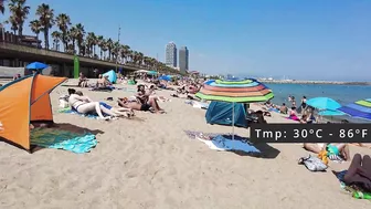 ???????? BARCELONA (SPAIN) ????️ Barceloneta Best Beach Walk Tour 4K