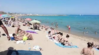 ???????? BARCELONA (SPAIN) ????️ Barceloneta Best Beach Walk Tour 4K