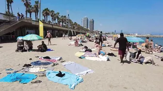 ???????? BARCELONA (SPAIN) ????️ Barceloneta Best Beach Walk Tour 4K