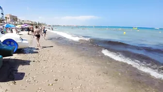 Europe Heatwave Beach Walk In Spain | Walking Tour With Calm Beach Music