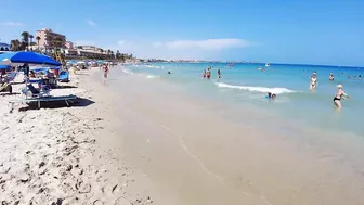 Europe Heatwave Beach Walk In Spain | Walking Tour With Calm Beach Music