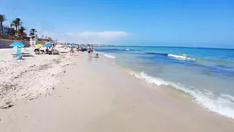 Europe Heatwave Beach Walk In Spain | Walking Tour With Calm Beach Music