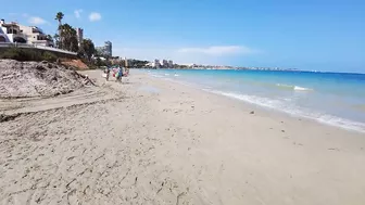 Europe Heatwave Beach Walk In Spain | Walking Tour With Calm Beach Music