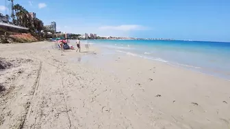 Europe Heatwave Beach Walk In Spain | Walking Tour With Calm Beach Music