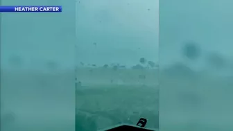 Storm sends umbrellas flying into ocean in Bethany Beach, Delaware