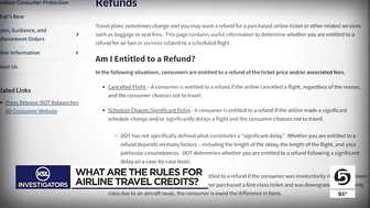 What are the rules for airline travel credits?