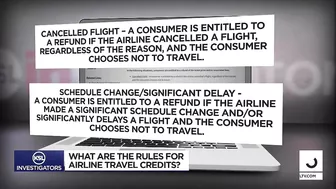 What are the rules for airline travel credits?