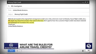 What are the rules for airline travel credits?