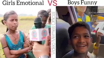 Girls Emotional VS Boys Funny | Very Funny Video #memes #girlvsboy #funny