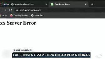 Pane no sistema: Facebook, Instagram e Whatsapp ficaram fora do ar por 6 horas