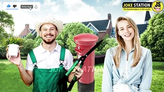 Funny joke : A man was mowing his grass when his attractive blonde neighbor came to the mailbox