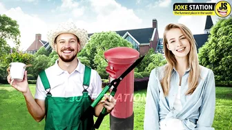 Funny joke : A man was mowing his grass when his attractive blonde neighbor came to the mailbox