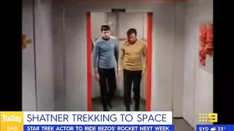 William Shatner to 'beam up' on board Jeff Bezos’ rocket | 9 News Australia