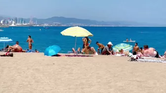 Barcelona beach walk, beach Sant Sebastia/ walking Spain best beaches