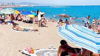 Barcelona beach walk, beach Sant Sebastia/ walking Spain best beaches