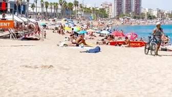 Barcelona beach walk, beach Sant Sebastia/ walking Spain best beaches