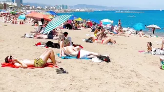 Barcelona beach walk, beach Sant Sebastia/ walking Spain best beaches