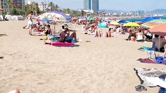 Barcelona beach walk, beach Sant Sebastia/ walking Spain best beaches