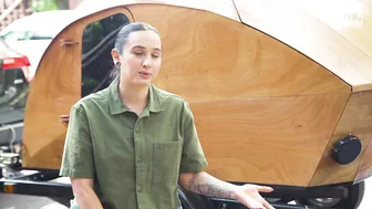 This woman built her very own teardrop trailer to travel and live in