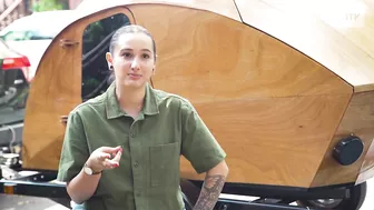 This woman built her very own teardrop trailer to travel and live in