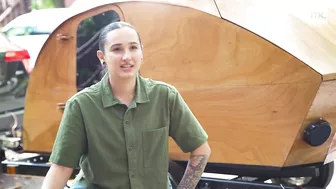 This woman built her very own teardrop trailer to travel and live in