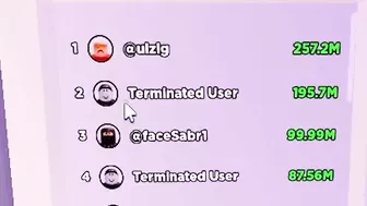 Terminated with 63 Million Robux