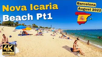 Nova Icaria Beach Walk 4K ???????? Barcelona Walking Tours Pt1