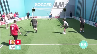 Man United fans take on Soccer AM in the Volley Challenge ????