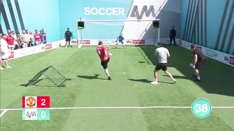 Man United fans take on Soccer AM in the Volley Challenge ????