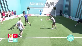 Man United fans take on Soccer AM in the Volley Challenge ????