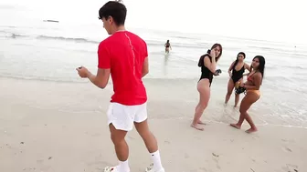 Girls At The Beach Rate My Flips 1-10! | Soloflow