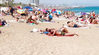 Beach Sant Sebastia, Barcelona beach walk/walking Spain best beaches