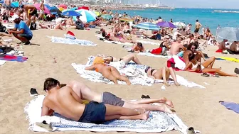 Beach Sant Sebastia, Barcelona beach walk/walking Spain best beaches