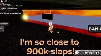 I Reach 900,000 Slaps On Slap Battles Roblox