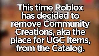 Roblox REMOVED the UGC Catalog