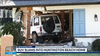 Driver smashes SUV into Huntington Beach home