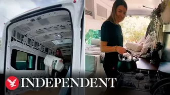 Couple quit their jobs and convert minibus into campervan to travel the world in