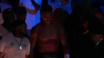 Anthony Joshua confronts Oleksandr Usyk after defeat & throws belts out of the ring