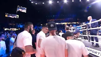 Anthony Joshua confronts Oleksandr Usyk after defeat & throws belts out of the ring