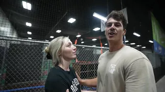 BATTING CAGE CHALLENGE VS. FIANCÉ!!