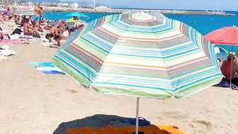 Beach Barceloneta, Barcelona beach walk